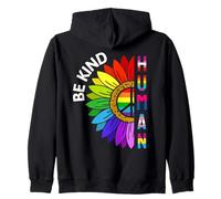 LGBTQ+ Rainbow Gay Flag Sunflower Be Kind Human Pride LGBTQ Sudadera con Capucha
