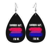 LGBTQ suena gay. Estoy dentro. Pendientes para mujeres niñas cuero ligero joyería lágrima pendientes colgantes