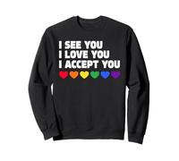 LGBTQIA+ Flag I See You I Love You I Accept You Ally LGBTQ Sudadera
