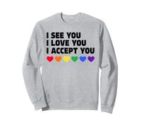 LGBTQIA+ Flag I See You I Love You I Accept You Ally LGBTQ Sudadera