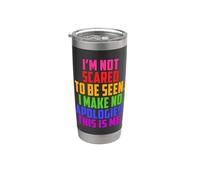 LGBTQI I'm Not Scared To Be Seen Fun Me Rainbow Mujeres Hombres Vaso térmico de acero inoxidable de doble pared