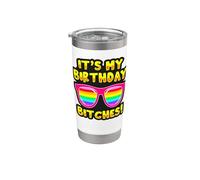 LGBTQI It's My Birthday Bitches Pride Rainbow Hombres Mujeres Vaso térmico de acero inoxidable de doble pared