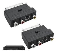 LgCiXli Adaptador Scart a 3X RCA con S-Video & In/Out | Conversor AV profesional para videograbadores, consolas retro, sin pérdidas, 2 unidades