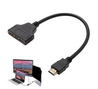 LgCiXli Divisor HDMI 1 a 2 | Duplicación de pantalla dual para cine en casa y presentaciones | Transmisión de señal Full HD 1080p sin pérdidas | Contactos chapados en oro 24K | Negro