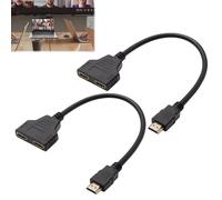 LgCiXli Divisor HDMl 1 a 2 cable de distribución, configuración de monitor dual para juegos y negocios, transmisión de señal Full HD sin pérdidas, contactos dorados de 24 K, paquete de 2 unidades