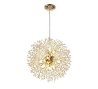 LGDEERCO Candelabro de cristal dorado, candelabro Sputnik moderno para sala de estar, tienda de ropa, dormitorio, bombilla G9