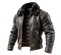Lggwunsi Chaqueta Cuero Hombre Aviador Jacket Abrigo Moto Bomber Chaqueton Chupa Elegante Mangas Largas Chaquetas Bombardero Vintage Piel Cazadora Entretiempo Leather