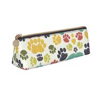 LGHDFYO Bonito estuche colorido con huellas de perro, triangular, gran capacidad, para hombres y mujeres, artistas, hogar, oficina, blanco, talla única, a la moda, Blanco, talla única, De moda