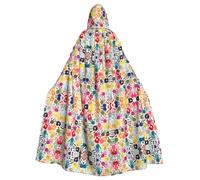 LGHDFYO Capa con capucha unisex para adulto, estampado a mano, disfraz medieval con capucha adjunta