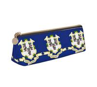 LGHDFYO Connecticut State Flag - Estuche triangular para lápices, gran capacidad, para hombres y mujeres, artistas, oficina en casa, Blanco, One Size, Moda