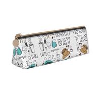 LGHDFYO Delicious Coffee - Estuche triangular para lápices, gran capacidad, para hombres y mujeres, artistas, oficina en casa, Blanco, One Size, Moda