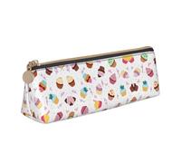 LGHDFYO Delicious Cupcake Estuche triangular de gran capacidad para hombres y mujeres, artistas, hogar, oficina, blanco, talla única, moda, Blanco, talla única, De moda