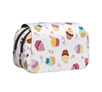 LGHDFYO Delicious Cupcakes - Estuche para bolígrafos con impresión de magdalenas, soporte para bolígrafo hecho a mano, organizador con cremallera, Negro, One Size, Art Deco