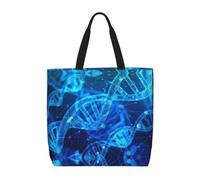 LGHDFYO Dna Chain Photo - Paquete de 1 bolsa económica de 15.7 x 19.6 pulgadas, bolsas de tela ligeras y grandes reutilizables para compras, Negro -, Talla única