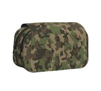 LGHDFYO Estuche para bolígrafo con estampado de camuflaje verde, soporte para bolígrafo hecho a mano, organizador de exhibición con cremallera, Negro, One Size, Art Deco