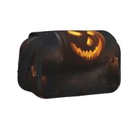 LGHDFYO Estuche para bolígrafos con estampado de calabaza de Halloween, soporte para bolígrafo hecho a mano, organizador de exhibición con cremallera, Negro, One Size, Art Deco