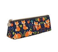 LGHDFYO Estuche para lápices con diseño de zorro, flor, triangular, gran capacidad, para hombres y mujeres, artistas, hogar, oficina, blanco, talla única, a la moda, Blanco, talla única, De moda