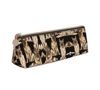 LGHDFYO Estuche triangular con diseño de pastor alemán, gran capacidad, para hombres y mujeres, artistas, hogar, oficina, color blanco, talla única, Blanco, talla única, De moda