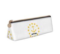 LGHDFYO Estuche triangular con la bandera del estado de Rhode Island, estuche de gran capacidad para hombres y mujeres, artistas, oficina en casa, Blanco, One Size, Moda