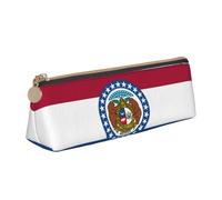LGHDFYO Estuche triangular para lápices con la bandera del estado de Missouri, estuche de gran capacidad para hombres y mujeres, artistas, oficina en casa, Blanco, One Size, Moda