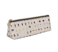 LGHDFYO Estuche triangular para lápices de raza de perro, gran capacidad, para hombres y mujeres, artistas, oficina en casa, Blanco, One Size, Moda