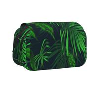 LGHDFYO Estuche verde con estampado de plantas tropicales, soporte para bolígrafos de punta rodante, organizador de exhibición hecho a mano, bolsa con cremallera, Negro, One Size, Art Deco