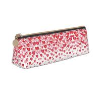 LGHDFYO Falling Red Hearts - Estuche triangular para lápices, gran capacidad, para hombres y mujeres, artistas, oficina en casa, Blanco, One Size, Moda
