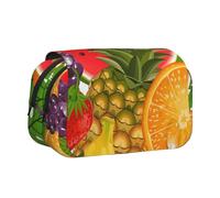 LGHDFYO Fresh Fruits - Estuche para bolígrafos con impresión de piña, soporte para bolígrafo hecho a mano, organizador con cremallera, Negro, One Size, Art Deco