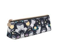 LGHDFYO Fun Cat Astronaut - Estuche triangular para lápices, gran capacidad, para hombres y mujeres, artistas, oficina en casa, Blanco, One Size, Moda