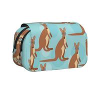 LGHDFYO Funny For Kangaroo Zoo - Estuche para bolígrafos con impresión de zoológico, soporte para bolígrafo hecho a mano, organizador con cremallera, Negro, One Size, Art Deco