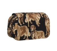 LGHDFYO Golden Retrievers - Estuche para bolígrafo con impresión, soporte para bolígrafo hecho a mano, organizador con cremallera