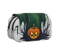 LGHDFYO Green Ghost Horror Halloween - Estuche para bolígrafos con estampado de calabaza, soporte para bolígrafo hecho a mano, organizador de exhibición con cremallera, Negro, One Size, Art Deco