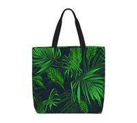 LGHDFYO Green Tropical Plant - Paquete de 1 bolsa económica de 15.7 x 19.6 pulgadas, bolsas de tela ligeras y grandes reutilizables para comestibles, Negro -, Talla única