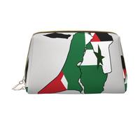 LGHDFYO Map02 - Bolsa de viaje para artículos de tocador, organizador portátil de cosméticos para mujeres, diseño de bandera del Estado de Palestina, Blanco, One Size