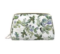 LGHDFYO Neceser de viaje con hojas de eucalipto verde, organizador de cosméticos portátil para mujeres, para llevar, Blanco, One Size