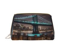 LGHDFYO New York Manhattan Bridge - Bolsa de viaje para artículos de aseo nocturnos, organizador portátil de cosméticos para mujeres, sobre la marcha, Blanco, One Size