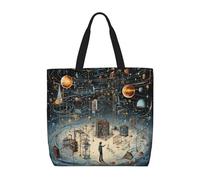 LGHDFYO Physics Print - Paquete de 1 bolsa económica de 15.7 x 19.6 pulgadas, bolsas de tela ligeras y grandes reutilizables para compras, Negro -, Talla única