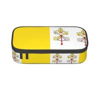 LGHHGY Beach Two Pineapples Sea Print - Estuche organizador multiusos para bolígrafos, bolsa de papelería portátil para escuela, oficina y viajes, Bandera del Vaticano, Talla única, Mochila escolar