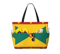LGHHGY Bolsa de viaje de playa con estampado de perro pastor alemán de gran capacidad, ligera y duradera, perfecta para vacaciones y uso diario, Bandera de Granada, Talla única