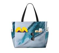 LGHHGY Bolsa de viaje de playa con estampado de pulpo dorado de gran capacidad, ligera y duradera, perfecta para vacaciones y uso diario, Ocean Green Wave Surf, Talla única