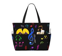 LGHHGY Bolsa de viaje de playa con estampado de pulpo dorado de gran capacidad, ligera y duradera, perfecta para vacaciones y uso diario, Música pentatónica colorida, Talla única