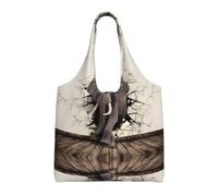 LGHHGY Bolsas de lona con estampado de conejo - Bolsa grande reutilizable para compras y almacenamiento para mujeres, perfecta para comestibles, viajes, Elefante de pared rota, Talla única