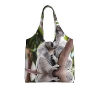 LGHHGY Bolsas de lona con estampado de dinosaurio, bolsa grande reutilizable para compras y almacenamiento para mujeres, perfecta para comestibles, viajes, Lindo Koala, Talla única