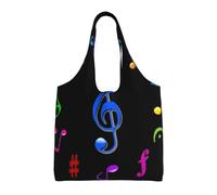 LGHHGY Bolsas de lona con estampado de física, bolsa grande reutilizable para compras y almacenamiento para mujeres, perfecta para comestibles, viajes, Música pentatónica colorida, Talla única