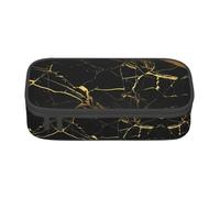 LGHHGY Canada Lynx Print - Estuche organizador de bolígrafos multiusos, bolsa de papelería portátil para escuela, oficina y viajes, Fondo negro y dorado, Talla única, Mochila escolar