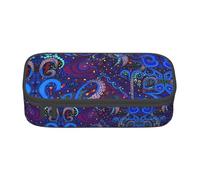 LGHHGY Canada Lynx Print - Estuche organizador de bolígrafos multiusos, bolsa de papelería portátil para escuela, oficina y viajes, Pulpo azul, Talla única, Mochila escolar