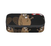 LGHHGY Canada Lynx Print - Estuche organizador de bolígrafos multiusos, bolsa de papelería portátil para escuela, oficina y viajes, Bonito castor, Talla única, Mochila escolar