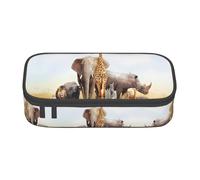 LGHHGY Canada Lynx Print - Estuche organizador de bolígrafos multiusos, bolsa de papelería portátil para escuela, oficina y viajes, Animal Safari, Talla única, Mochila escolar