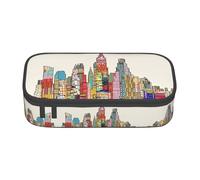LGHHGY Canada Lynx Print - Estuche organizador de bolígrafos multiusos, bolsa de papelería portátil para escuela, oficina y viajes, Dibujos animados de Austin Texas, Talla única, Mochila escolar