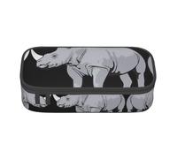 LGHHGY Canada Lynx Print - Estuche organizador de bolígrafos multiusos, bolsa de papelería portátil para escuela, oficina y viajes, Rinoceronte animal, Talla única, Mochila escolar